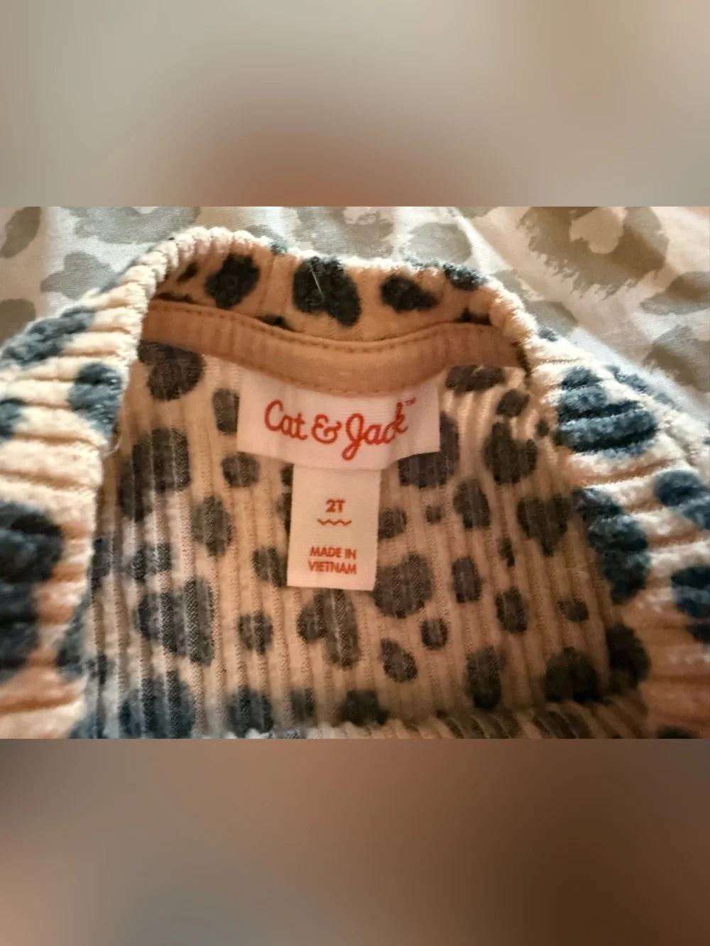Cat & Jack Tan Leopard Print Long Sleeve Dress